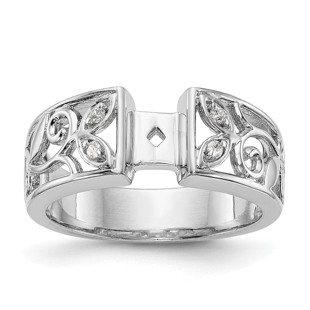14k White Gold 1/20 carat Lab Grown Diamond VS/SI+ G+ Semi-Mount Pet Set Engagement Ring
