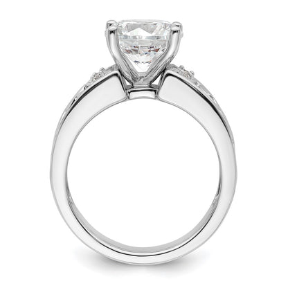 14K White Gold Leaf Design Peg Set 1/20 carat Diamond Semi-mount Engagement Ring