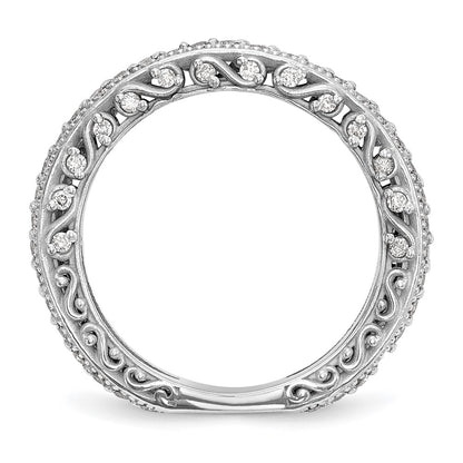14k White Gold 1/2 carat Diamond Complete Wedding Band