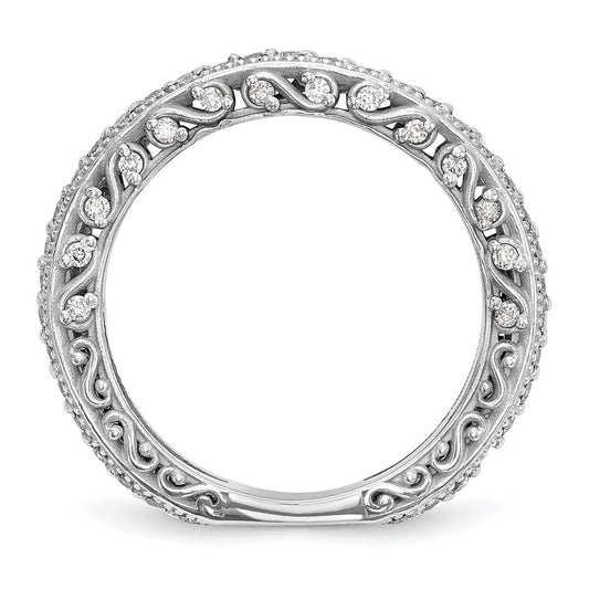 14k White Gold 1/2 carat Diamond Complete Wedding Band