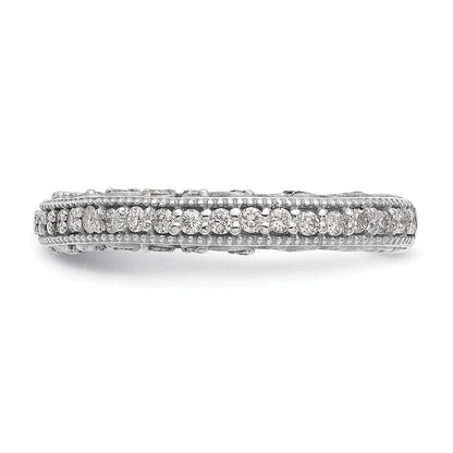 14k White Gold 1/2 carat Diamond Complete Wedding Band