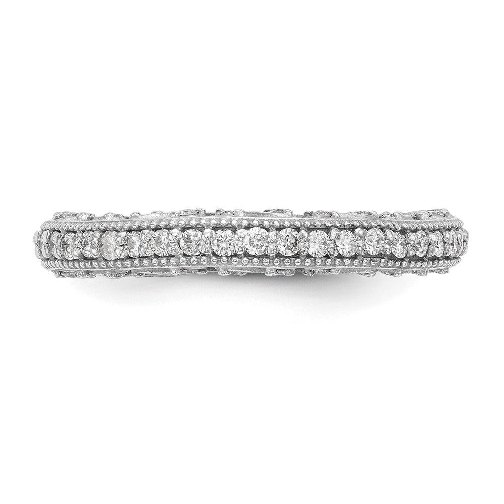 14k White Gold 1/2 carat Diamond Complete Wedding Band