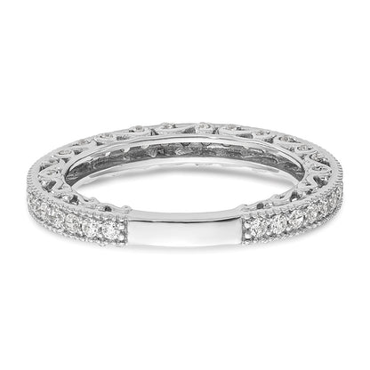 14k White Gold 1/2 carat Diamond Complete Wedding Band