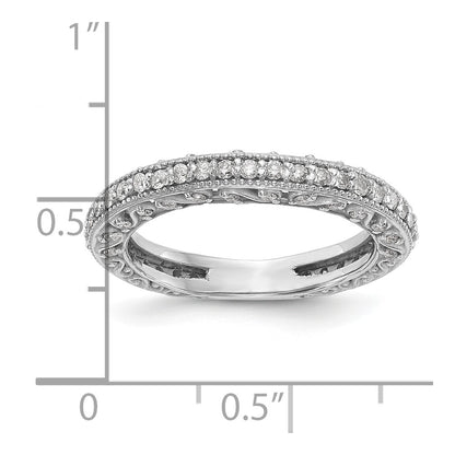 14k White Gold 1/2 carat Diamond Complete Wedding Band