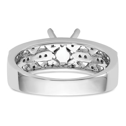 14K White Gold Peg Set 1/10 carat Diamond Semi-mount Engagement Ring
