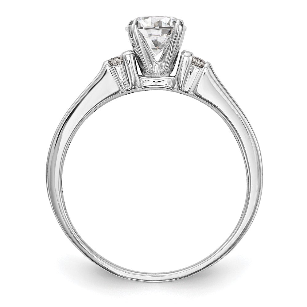 14K White Gold Peg Set 1/15 carat Channel-set Diamond Semi-Mount Engagement Ring
