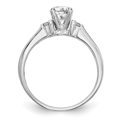14K White Gold Peg Set 1/15 carat Channel-set Diamond Semi-Mount Engagement Ring