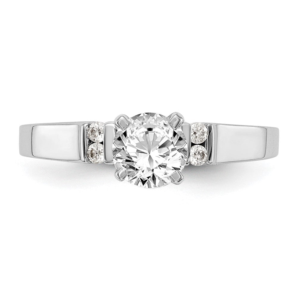 14K White Gold Peg Set 1/15 carat Channel-set Diamond Semi-Mount Engagement Ring