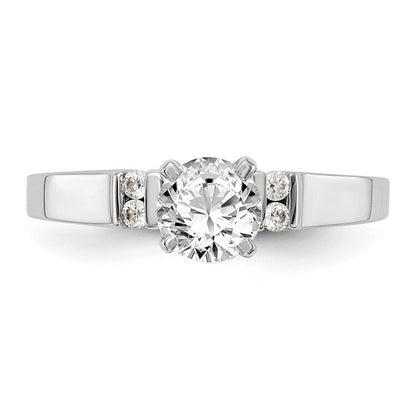 14K White Gold Peg Set 1/15 carat Channel-set Diamond Semi-Mount Engagement Ring
