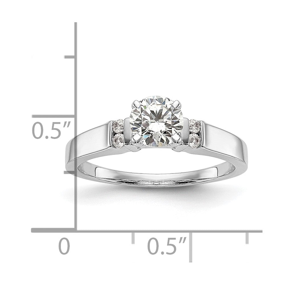 14K White Gold Peg Set 1/15 carat Channel-set Diamond Semi-Mount Engagement Ring