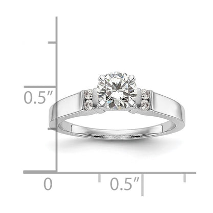 14K White Gold Peg Set 1/15 carat Channel-set Diamond Semi-Mount Engagement Ring