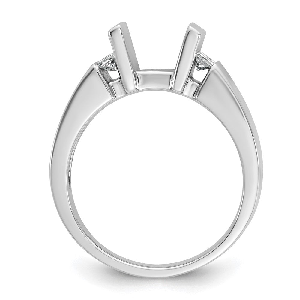 14K White Gold Peg Set 1/4 carat Channel-set Diamond Semi-mount Engagement Ring