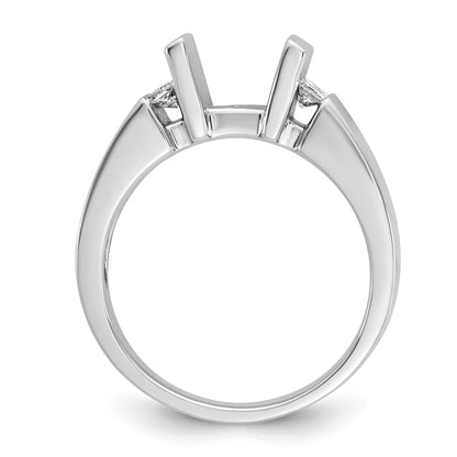 14K White Gold Peg Set 1/4 carat Channel-set Diamond Semi-mount Engagement Ring