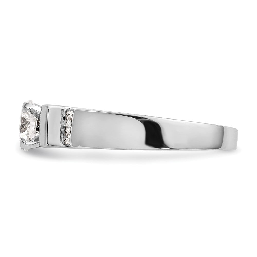 14K White Gold Peg Set 1/4 carat Channel-set Diamond Semi-mount Engagement Ring