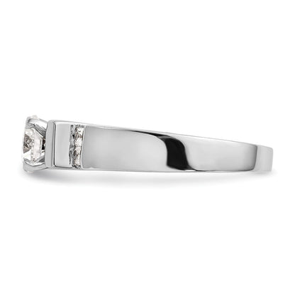 14K White Gold Peg Set 1/4 carat Channel-set Diamond Semi-mount Engagement Ring