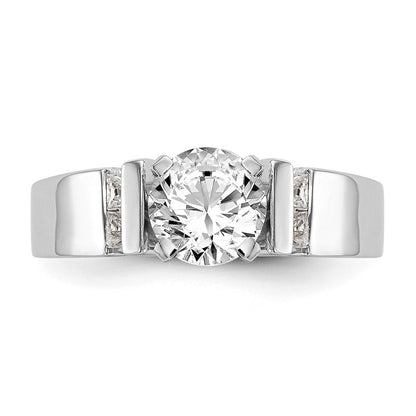 14K White Gold Peg Set 1/4 carat Channel-set Diamond Semi-mount Engagement Ring