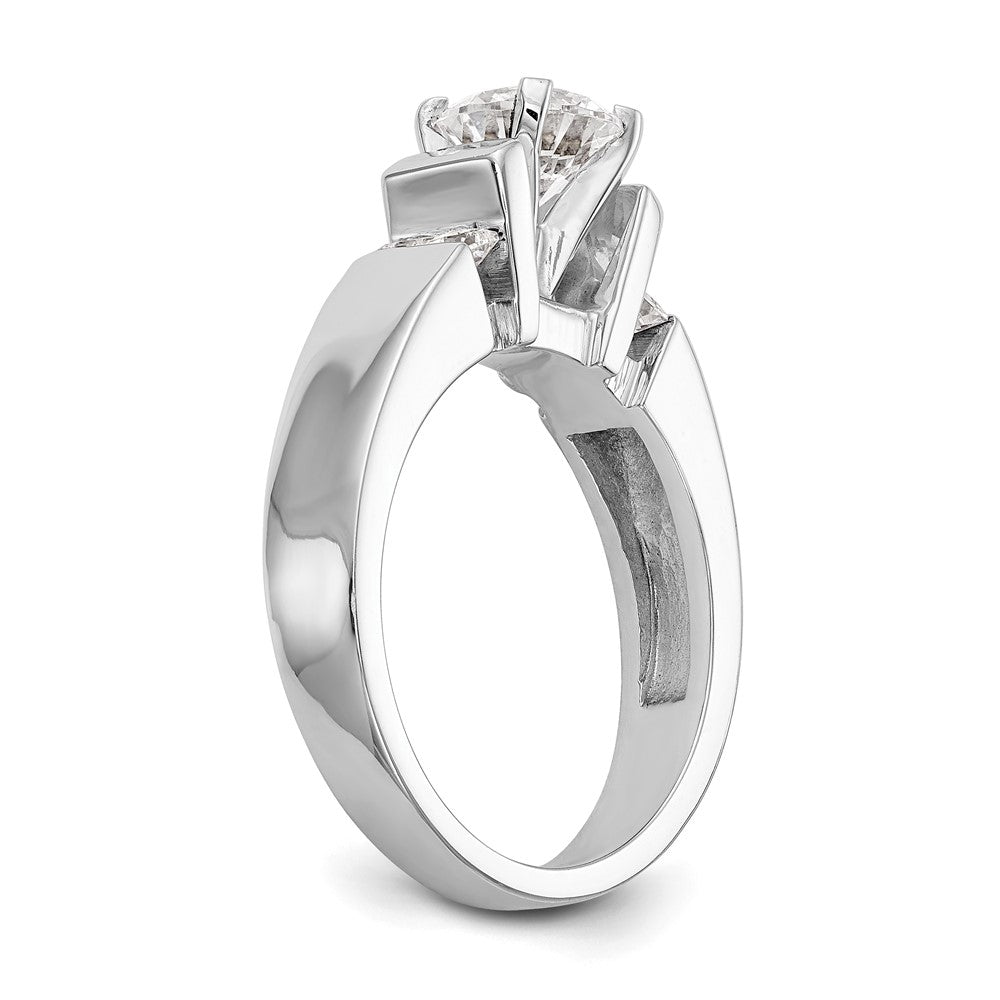 14K White Gold Peg Set 1/4 carat Channel-set Diamond Semi-mount Engagement Ring