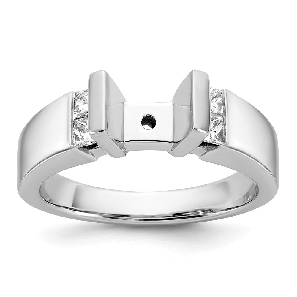 14K White Gold Peg Set 1/4 carat Channel-set Diamond Semi-mount Engagement Ring