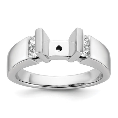 14K White Gold Peg Set 1/4 carat Channel-set Diamond Semi-mount Engagement Ring