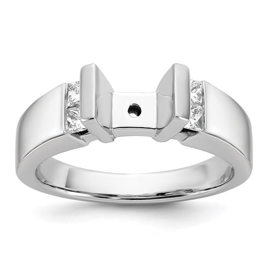 14K White Gold Peg Set 1/4 carat Channel-set Diamond Semi-mount Engagement Ring