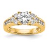 14k 3/4 carat Lab Grown Diamond VS/SI+ G+ 1 1/4 carat Center Round Semi Mount Channel Set Shared Prong Engagement Ring