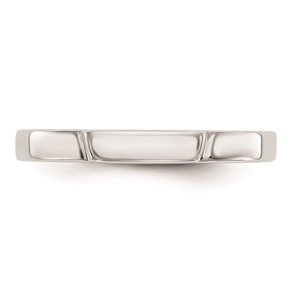 14K White Gold Contoured Wedding Band
