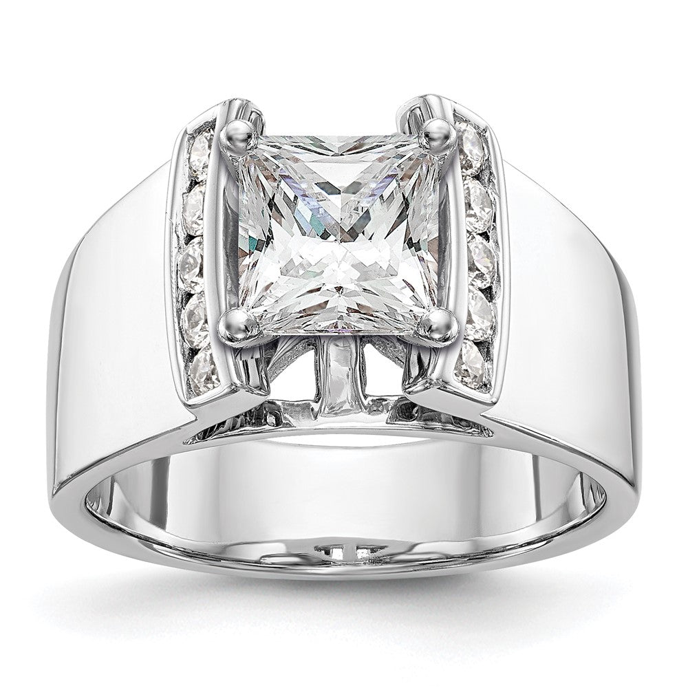 14K White Gold Peg Set 1/4 carat Channel-set Diamond Semi-mount Engagement Ring