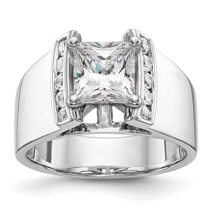 14K White Gold Peg Set 1/4 carat Channel-set Diamond Semi-mount Engagement Ring