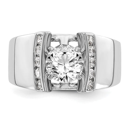 14K White Gold Peg Set 1/4 carat Channel-set Diamond Semi-mount Engagement Ring