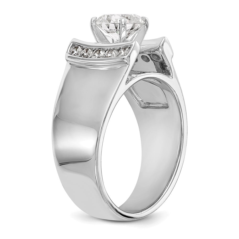 14K White Gold Peg Set 1/4 carat Channel-set Diamond Semi-mount Engagement Ring