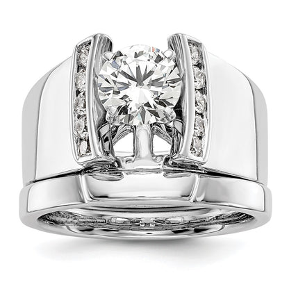 14K White Gold Peg Set 1/4 carat Channel-set Diamond Semi-mount Engagement Ring