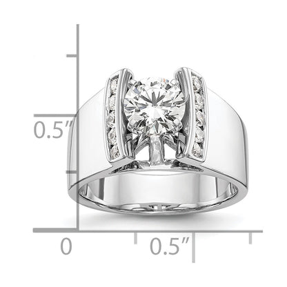 14K White Gold Peg Set 1/4 carat Channel-set Diamond Semi-mount Engagement Ring