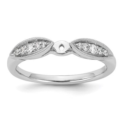 14K White Gold Peg Set 1/8 carat Diamond Semi-mount Engagement Ring
