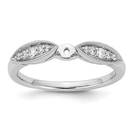 14K White Gold Peg Set 1/8 carat Diamond Semi-mount Engagement Ring