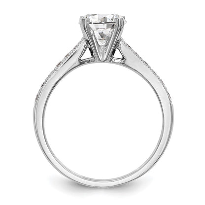 14k White Gold 1/4 carat Lab Grown Diamond VS/SI+ G+ 1 carat Center Round Semi Mount Engagement Ring