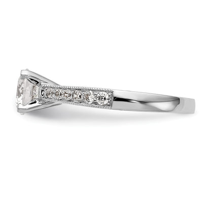 14k White Gold 1/4 carat Lab Grown Diamond VS/SI+ G+ 1 carat Center Round Semi Mount Engagement Ring