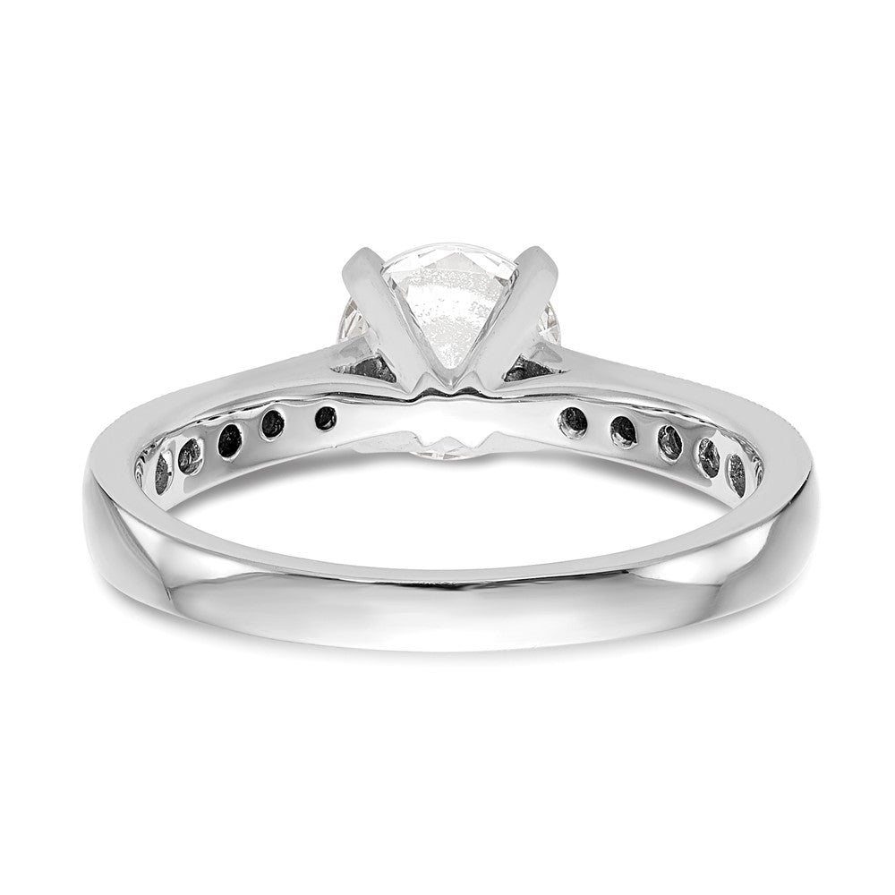 14k White Gold 1/4 carat Lab Grown Diamond VS/SI+ G+ 1 carat Center Round Semi Mount Engagement Ring