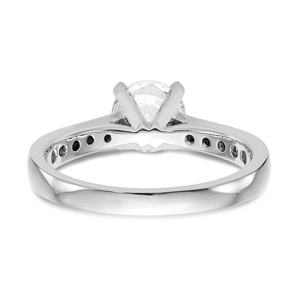 14k White Gold 1/4 carat Lab Grown Diamond VS/SI+ G+ 1 carat Center Round Semi Mount Engagement Ring
