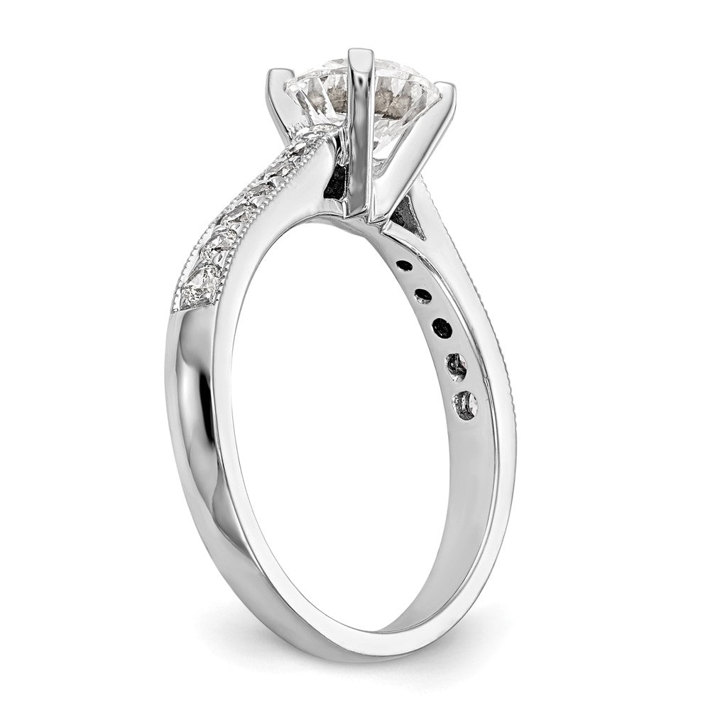 14K White Gold Peg Set 1/4 carat Diamond Semi-mount Engagement Ring