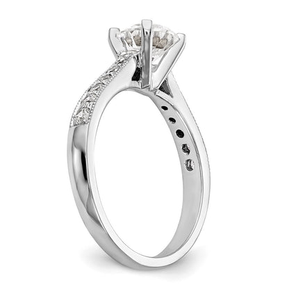 14K White Gold Peg Set 1/4 carat Diamond Semi-mount Engagement Ring