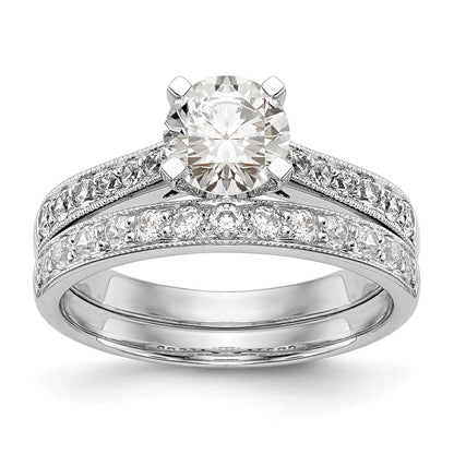 14K White Gold Peg Set 1/4 carat Diamond Semi-mount Engagement Ring