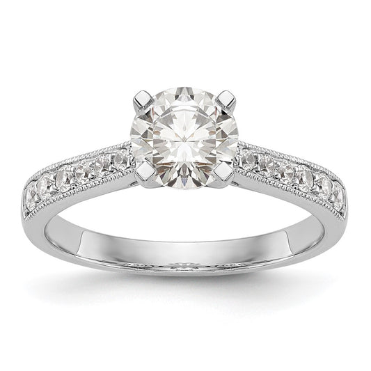 14K White Gold Peg Set 1/4 carat Diamond Semi-mount Engagement Ring