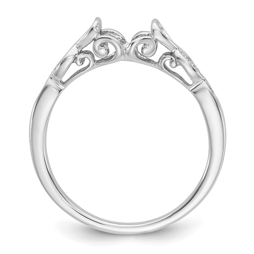14K White Gold Peg Set .03 carat Diamond Semi-mount Engagement Ring
