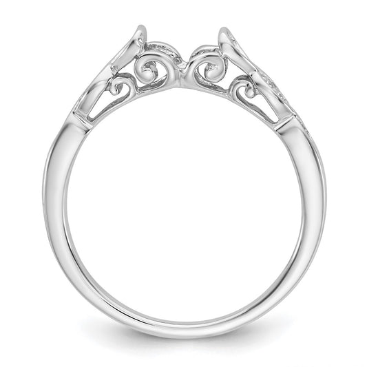 14K White Gold Peg Set .03 carat Diamond Semi-mount Engagement Ring