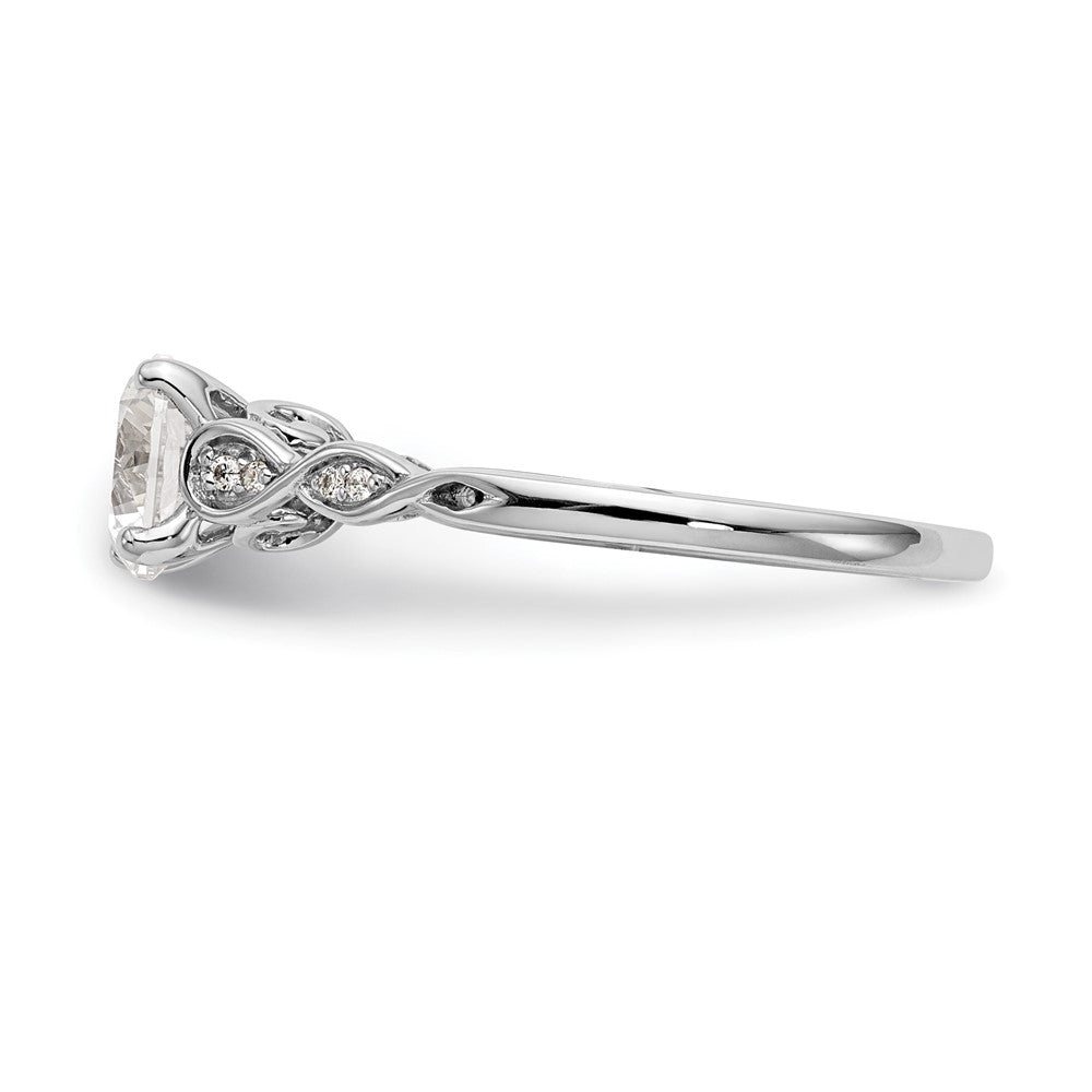 14K White Gold Peg Set .03 carat Diamond Semi-mount Engagement Ring
