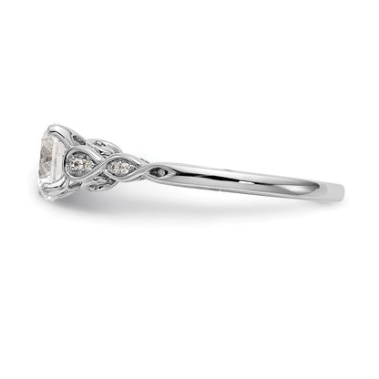 14K White Gold Peg Set .03 carat Diamond Semi-mount Engagement Ring