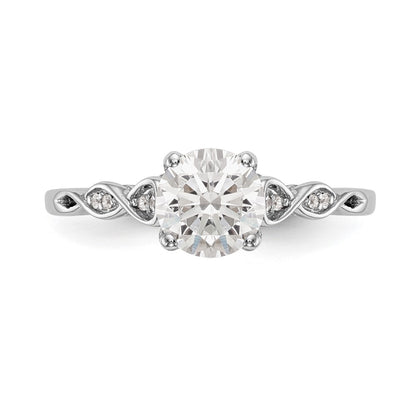 14K White Gold Peg Set .03 carat Diamond Semi-mount Engagement Ring