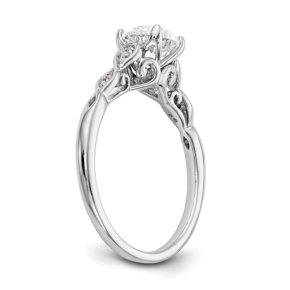 14K White Gold Peg Set .03 carat Diamond Semi-mount Engagement Ring