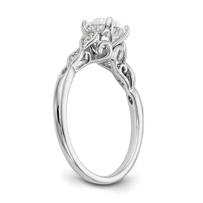 14K White Gold Peg Set .03 carat Diamond Semi-mount Engagement Ring