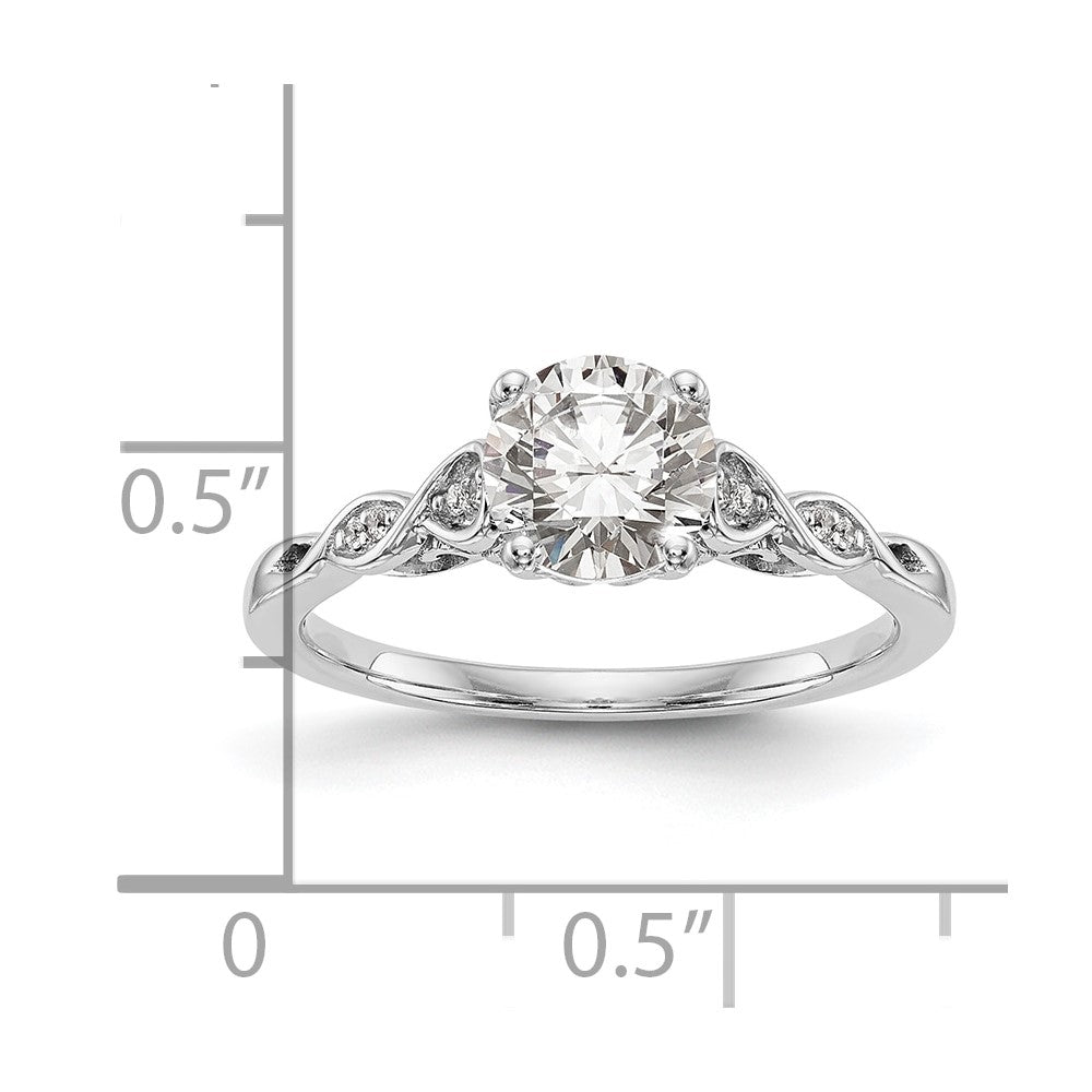 14K White Gold Peg Set .03 carat Diamond Semi-mount Engagement Ring
